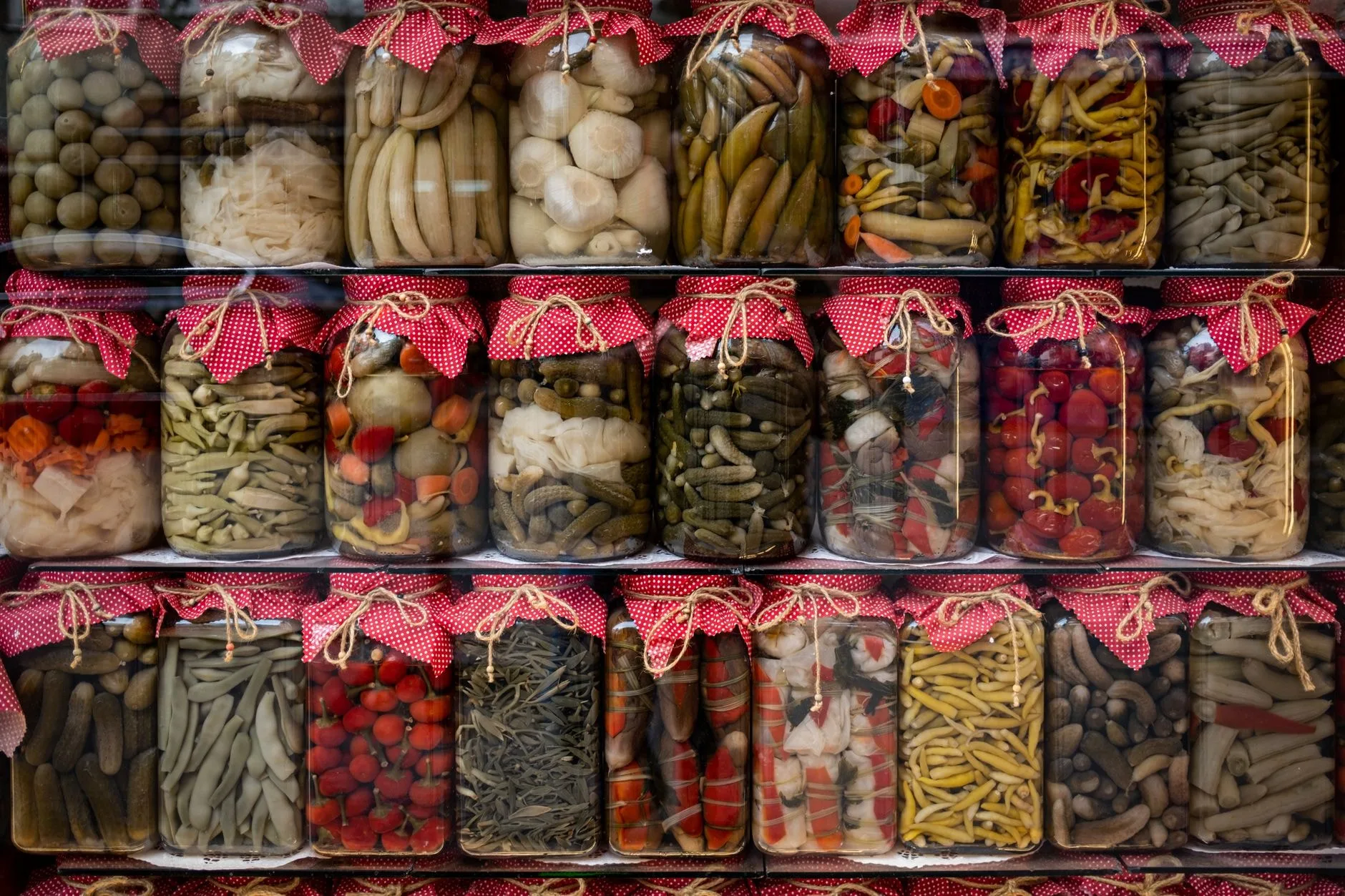 Borcane cu conserve de legume